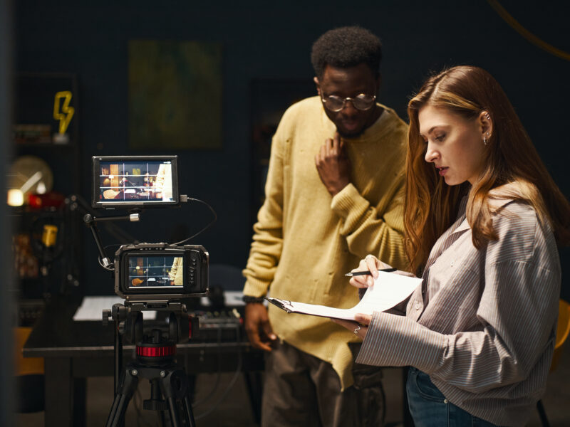 Colleagues Reading Script Of Podcast