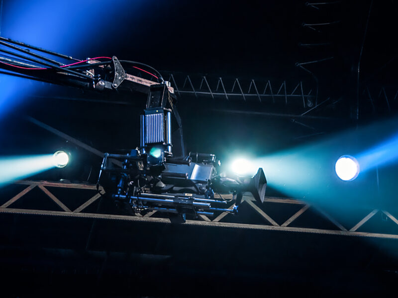 TV camera on crane